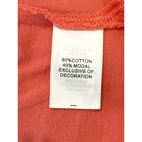 J. Jill Women's Long Sleeve Embroidered Three Button Cotton Coral Tee Top Size L - Picture 4 of 7